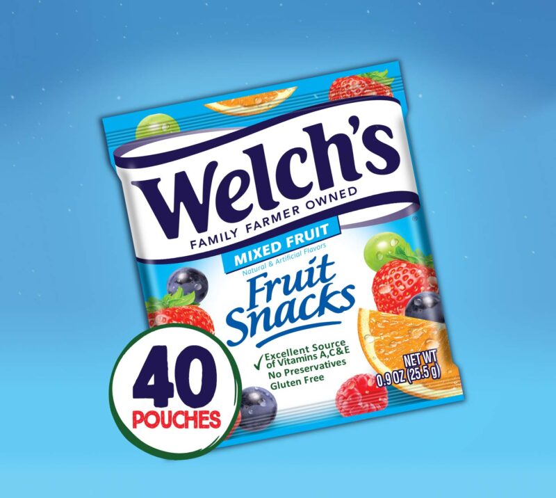 Welch’s Fruit Snacks, Individual Single Serve Bags 40 Count