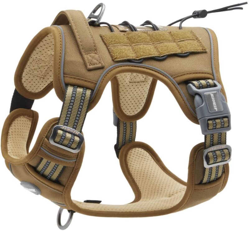 Auroth Tactical Dog Harness, Adjustable Pet Harness Reflective K9 Working Training Easy Control Pet Vest Military