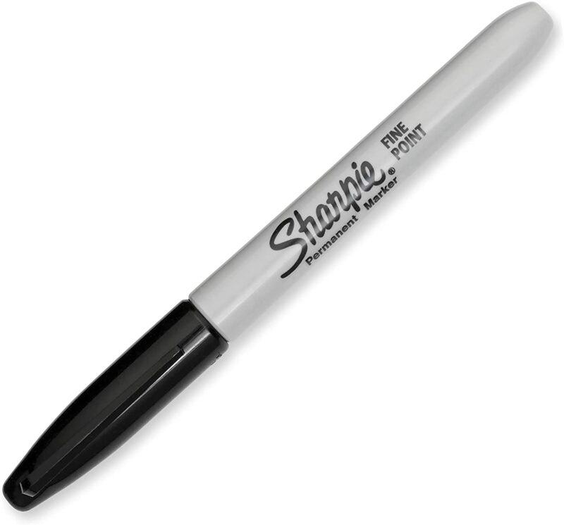 Sharpie Permanent Marker, Fine Point, Black, Pack of 5