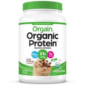 Orgain Organic Plant Based Protein Powder, Iced Coffee