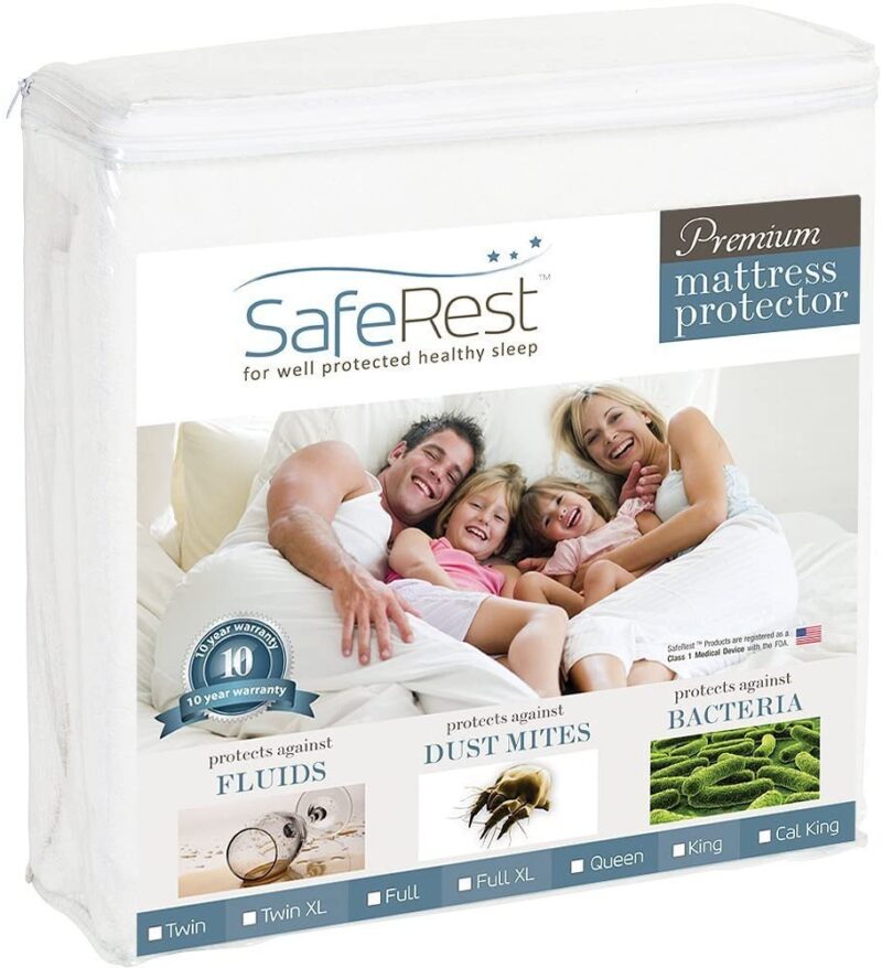 SafeRest Mattress Protector – Twin, Premium, Cotton, Waterproof Mattress Cover Protectors