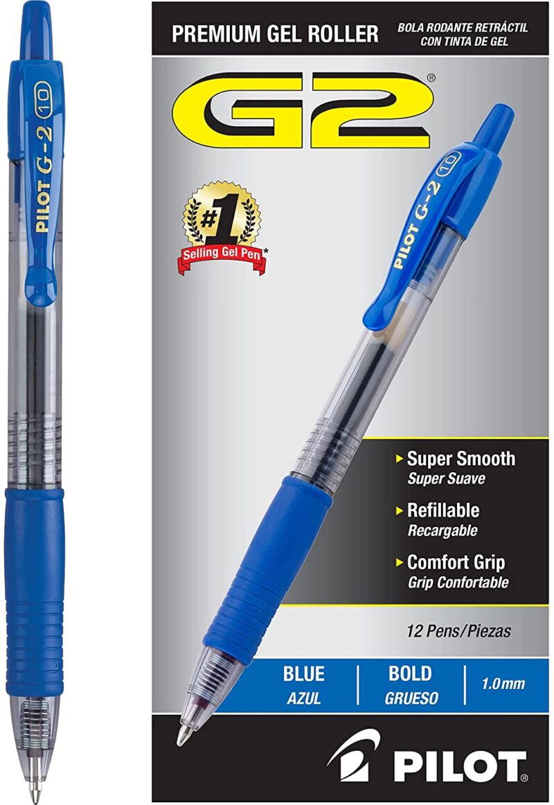 PILOT G2 Premium, Rolling Ball Gel Pen, Bold Point